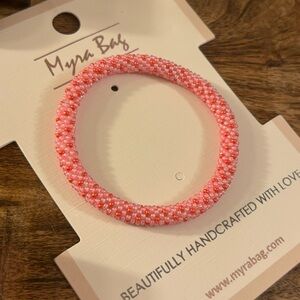 Myra Bag Pink Roll on Seed Bead Bracelet